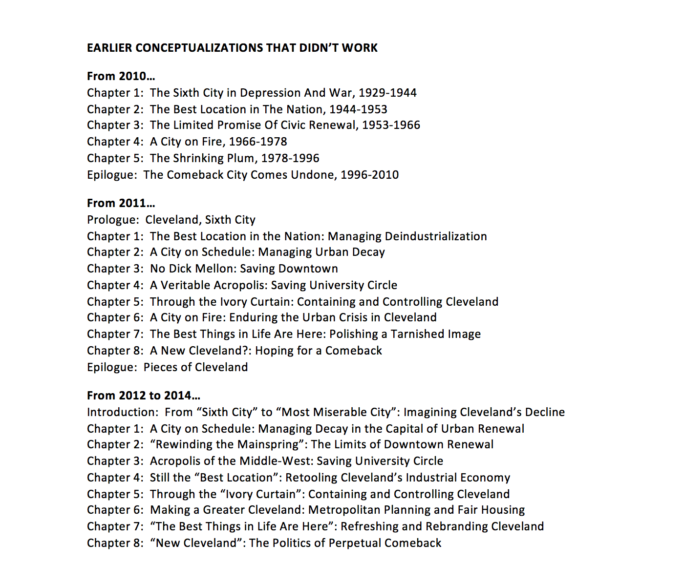 Old Chapter Structures
